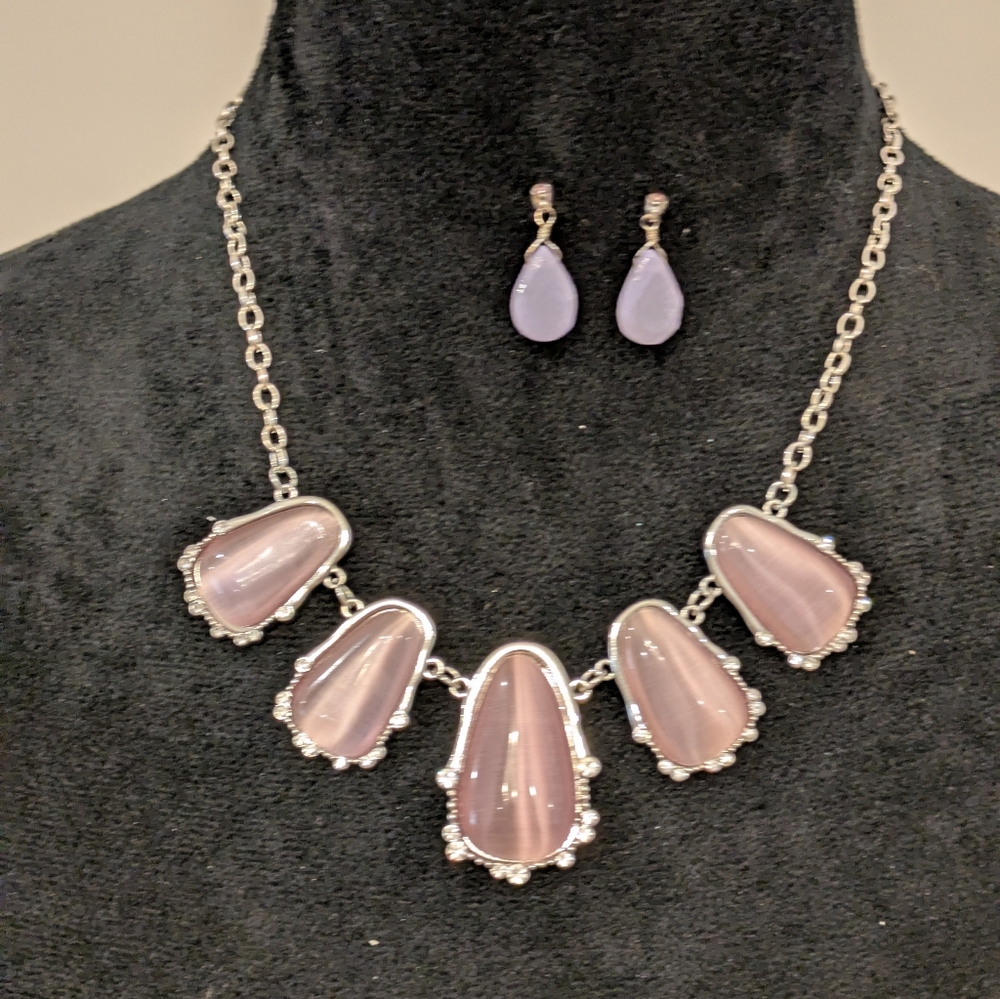 Set Of 3. 21" Necklace And Earring